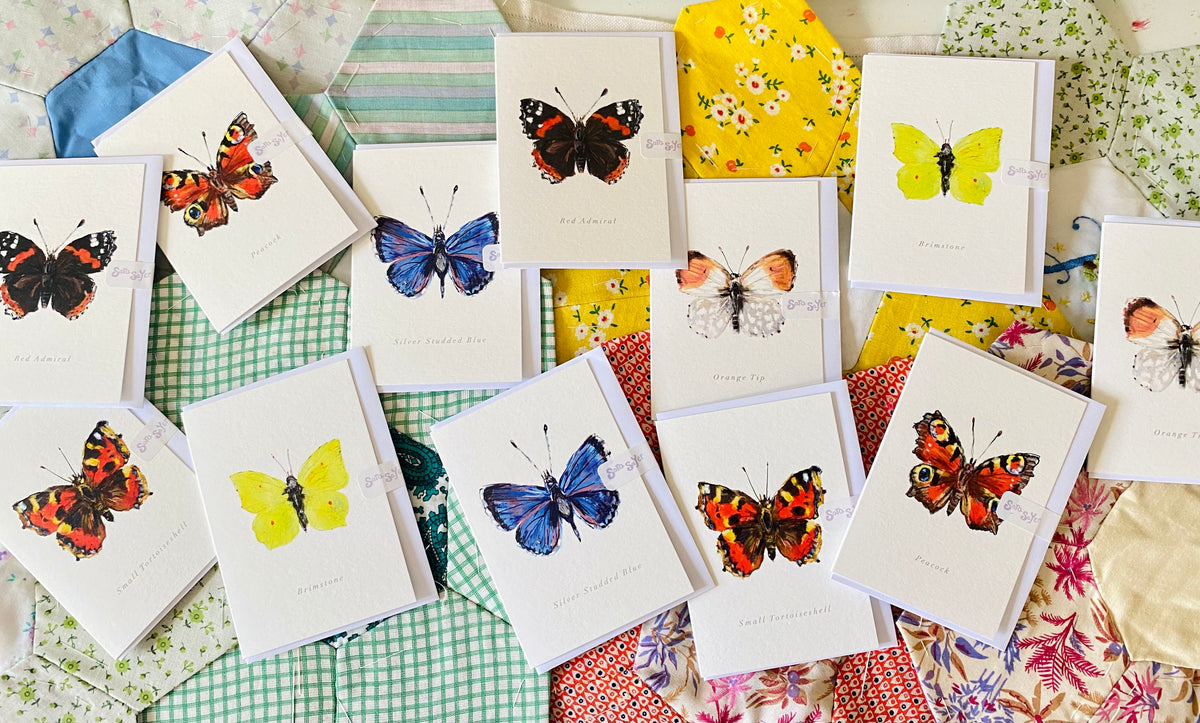 Red Admiral Butterfly Mini Card – sara_sayer