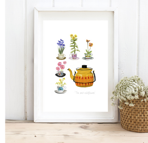Tea and Wildflowers Wall Art Print - Sara Sayer