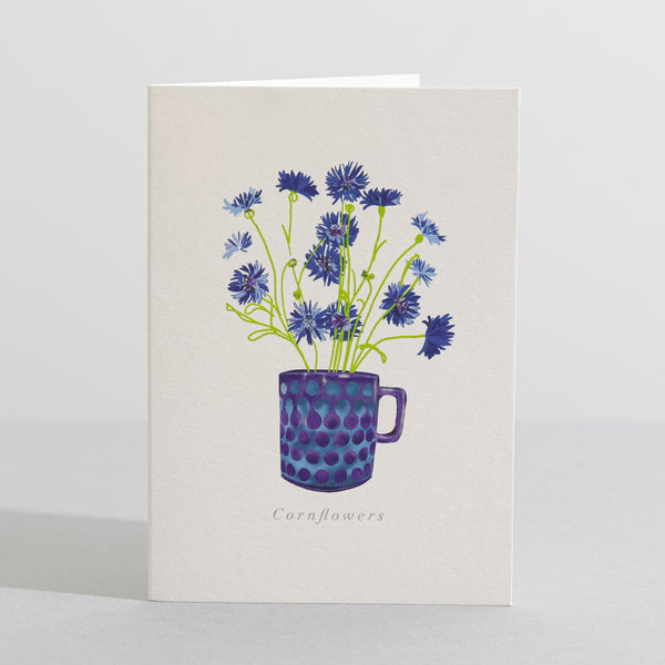 Cornflower card Language of flowers card - Sara Sayer