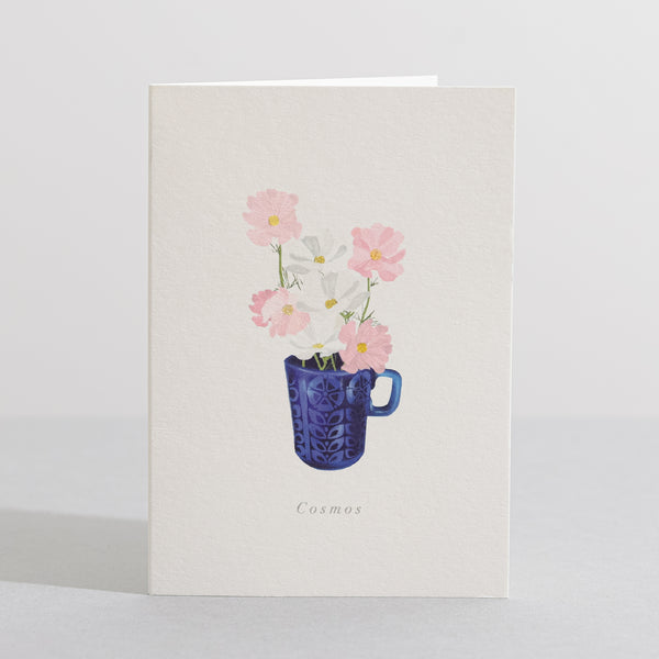 Cosmos card Language of flowers card - Sara Sayer