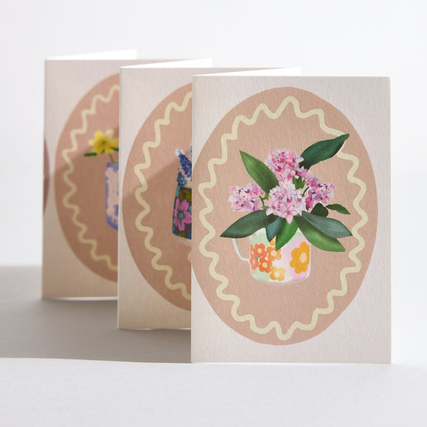 Shades of Blush Botanical Flower concertina card