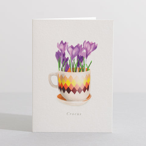 Crocus card Language of flowers card - Sara Sayer
