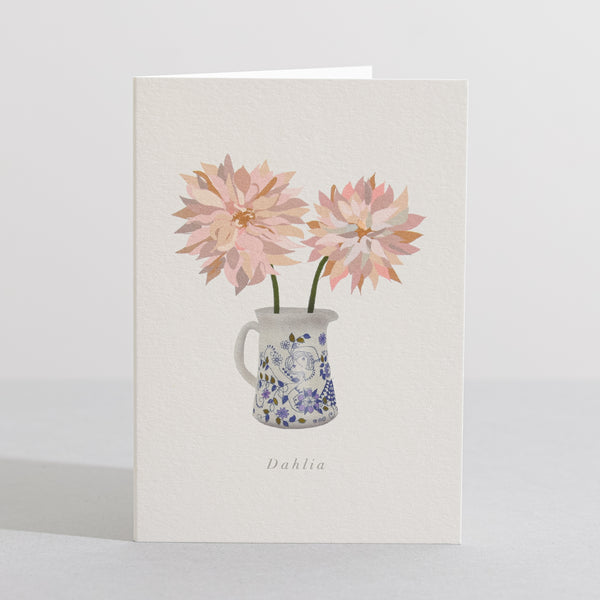 Dahlia card Language of flowers card - Sara Sayer