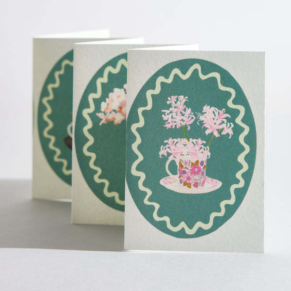 Shades of Green Botanical Flower concertina card