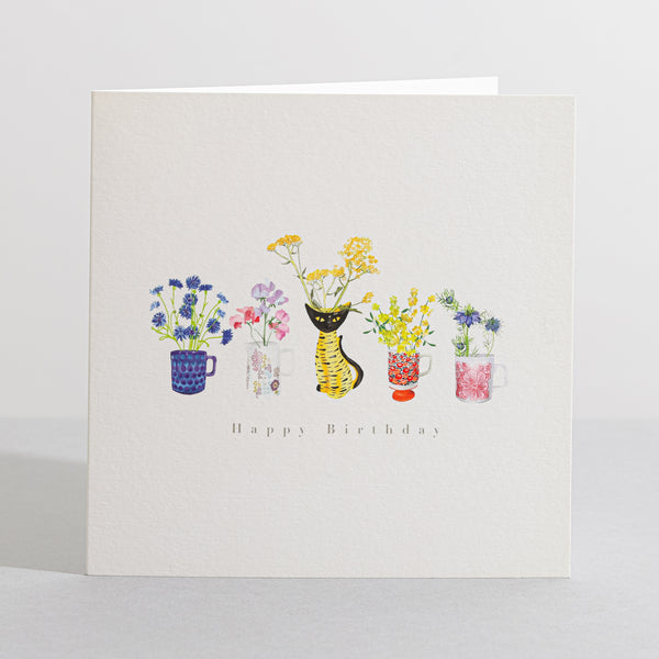 Happy Birthday nostalgic floral card - Sara Sayer