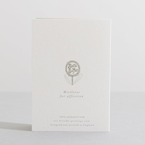 back of Mistletoe Flower card Language of Flowers card - Sara Sayer