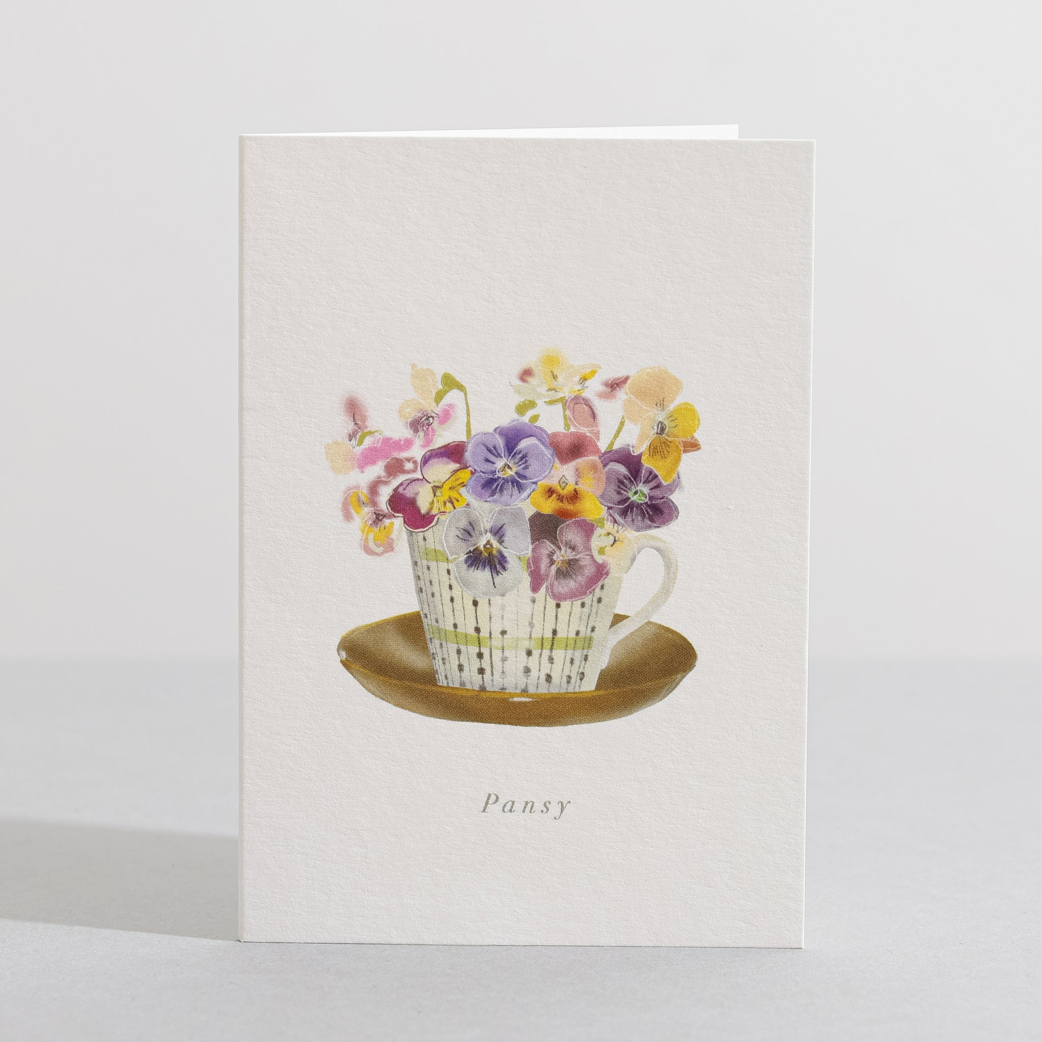 Pansy flower card Language of Flowers Card - Sara Sayer