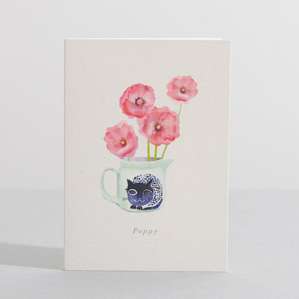 Poppy Flower card Language of Flowers card - Sara Sayer