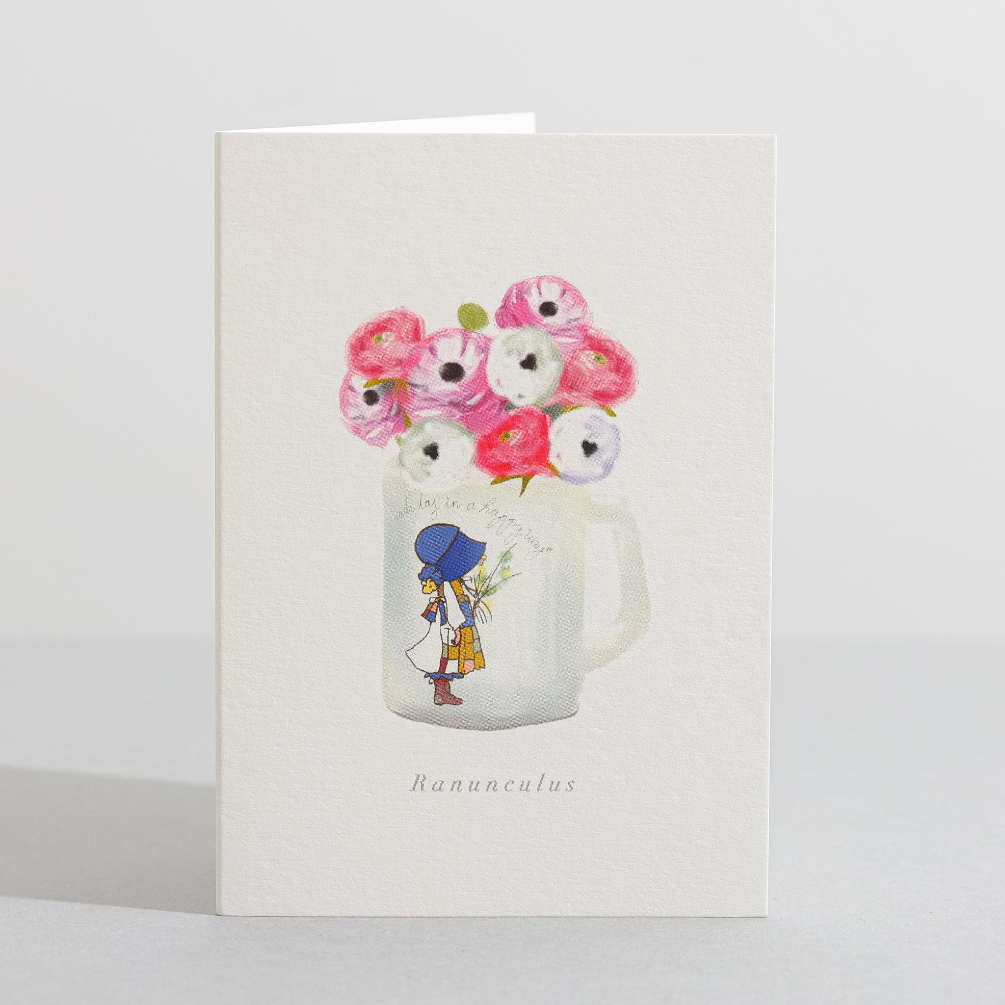 Ranunculus Flower card Language of Flowers card - Sara Sayer