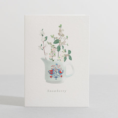 Snowberry flower card Language of Flowers card - Sara Sayer