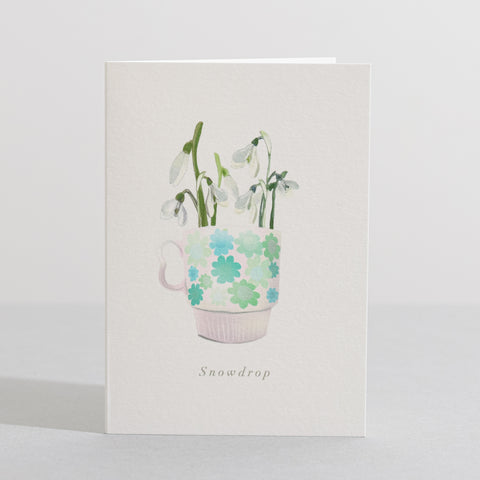 Snowdrop flower card Language of Flowers card - Sara Sayer