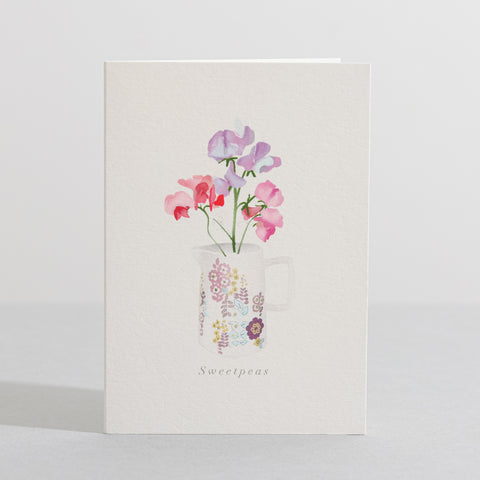 Sweetpea Flower card Language of Flowers card - Sara Sayer