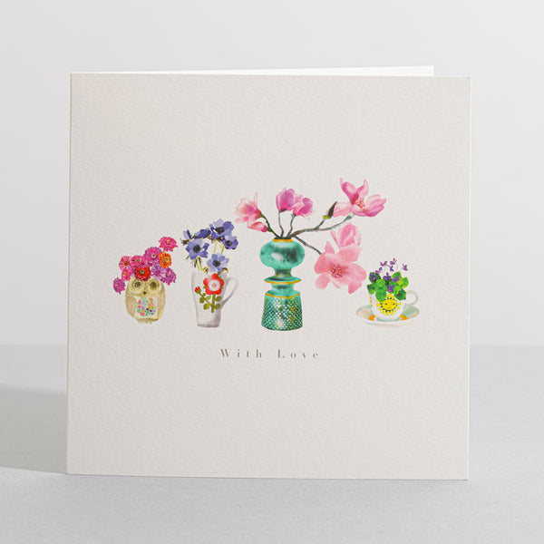 With Love nostalgic Flowers card - Sara Sayer