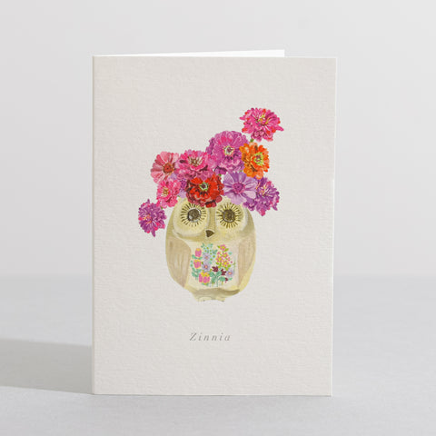 Zinnia flower card Language of flowers card - Sara Sayer