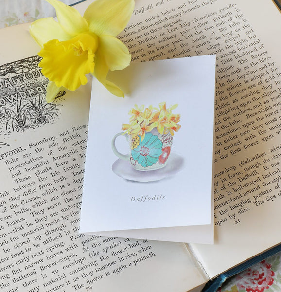 Daffodil card Language of flowers card - Sara Sayer