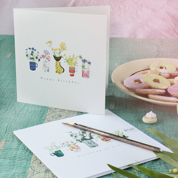 Happy Birthday nostalgic floral card - Sara Sayer