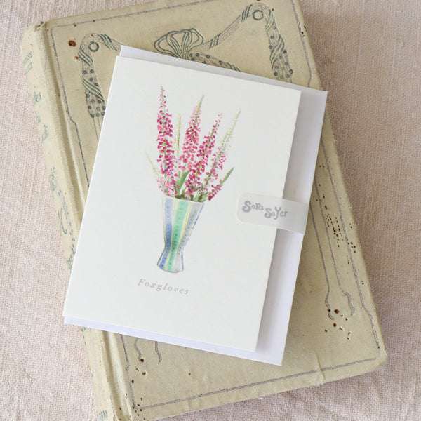 Foxglove Card Language of flowers card - Sara Sayer