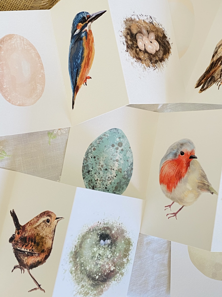 British bird concertina cards - Sara Sayer